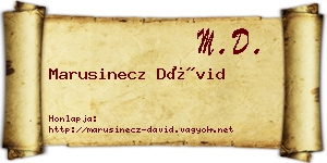 Marusinecz Dávid névjegykártya